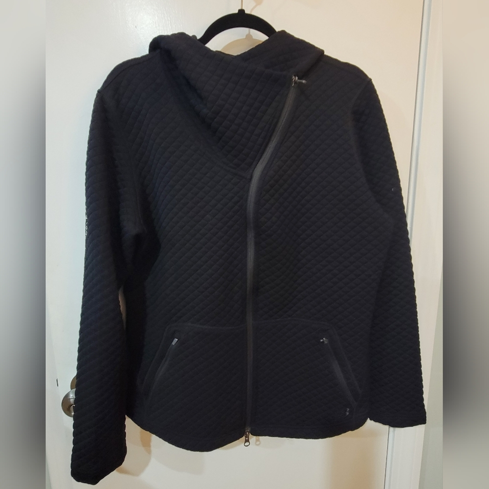 NEW BALANCE Asymmetrical Heatloft Quilted Jacket Black Large